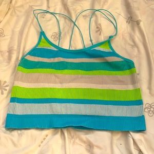 Cropped thin strap cami tank